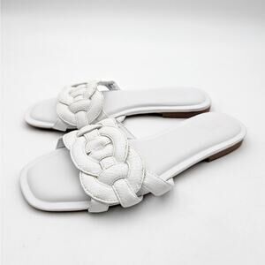 Nordstrom Carolina Slide Sandals Open Toe Women's White Size US7M EU37